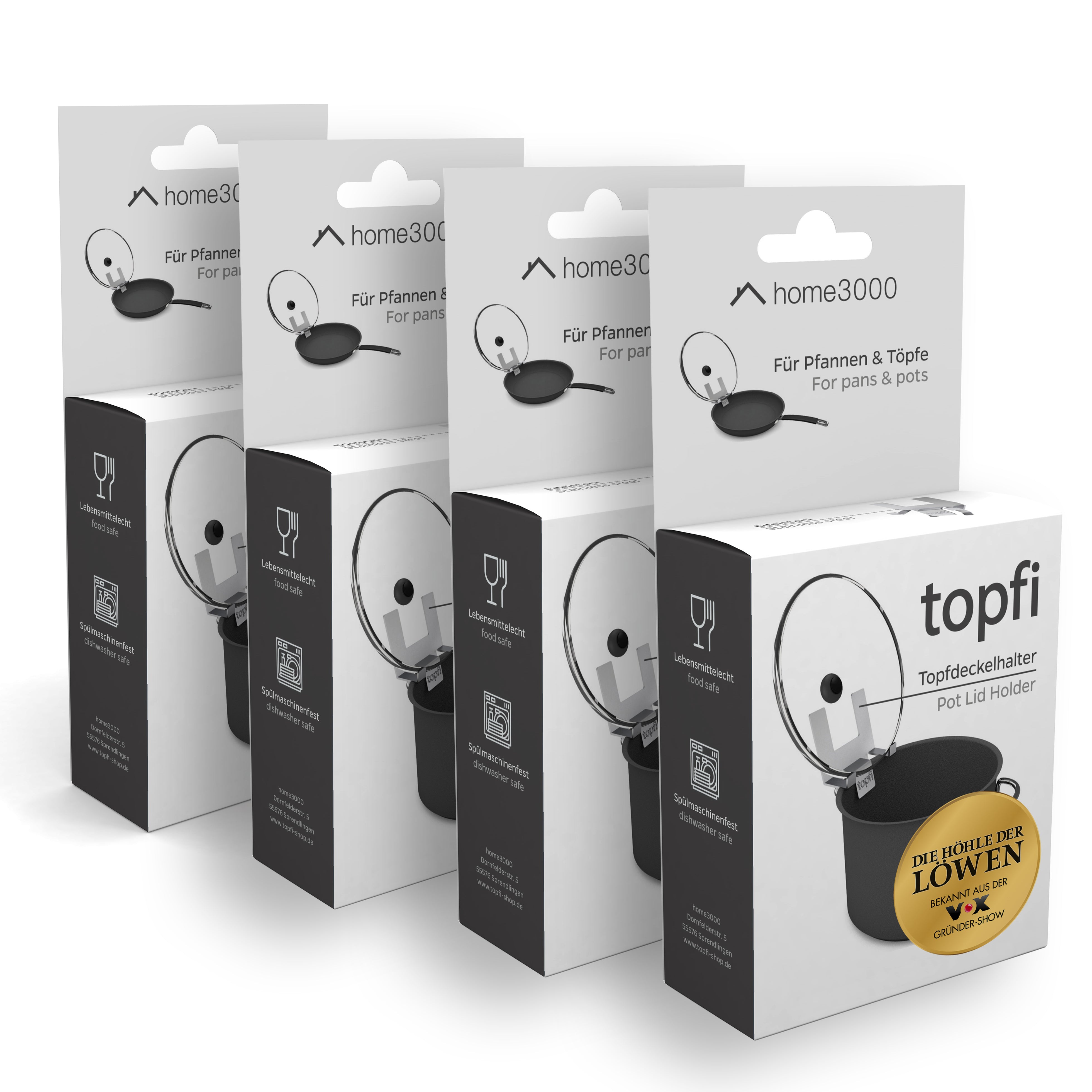 4 x topfi® EU Edition – Premium Qualität, bekannt aus „Die Höhle der Löwen“