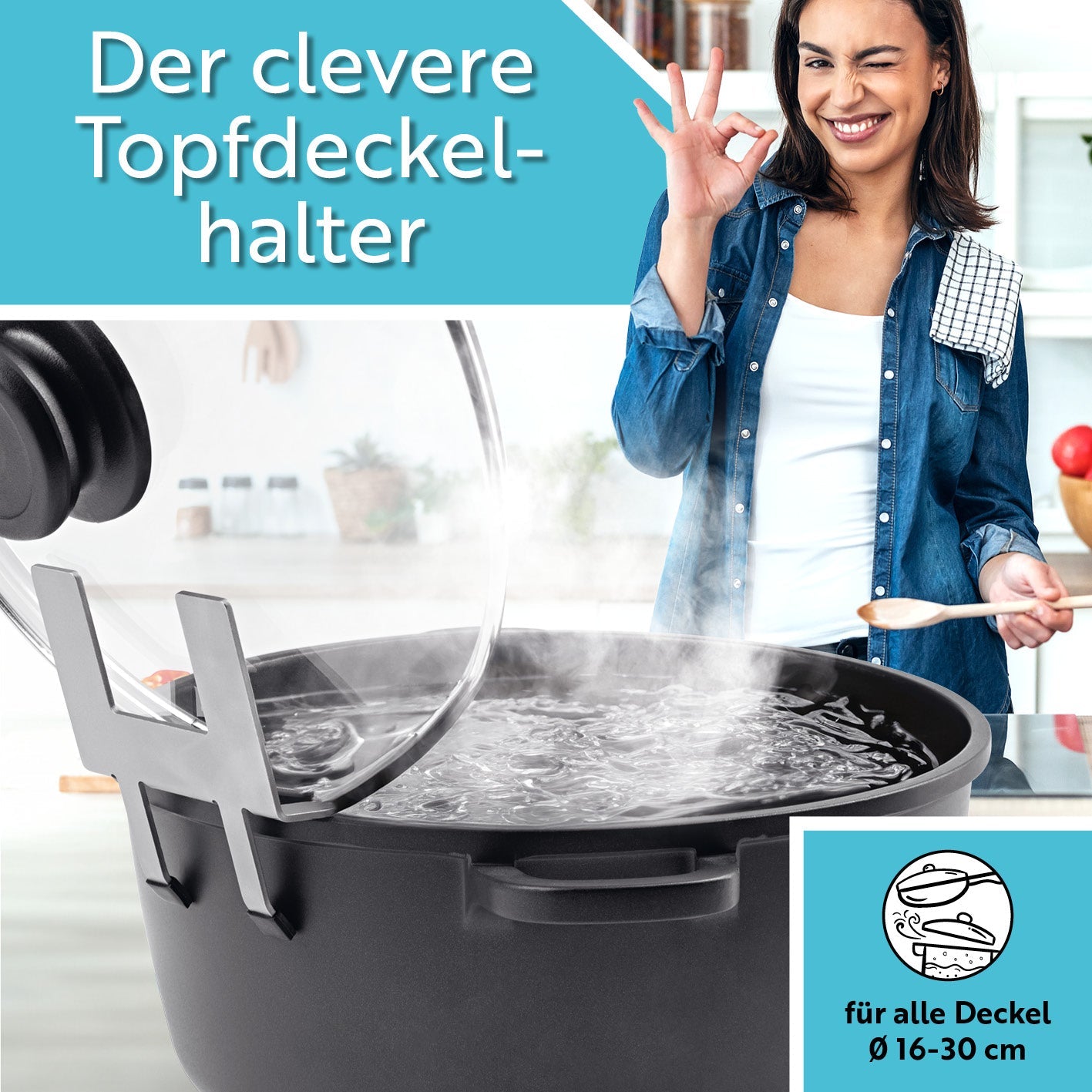 4x topfi® Topfdeckelhalter