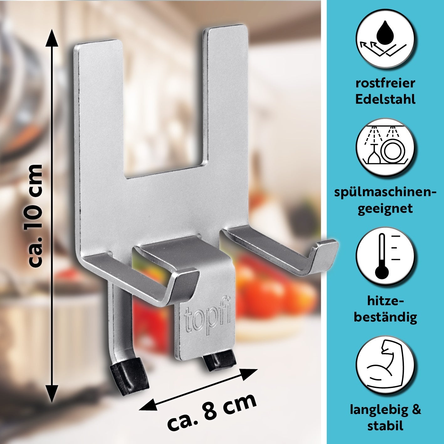 4x topfi® Topfdeckelhalter