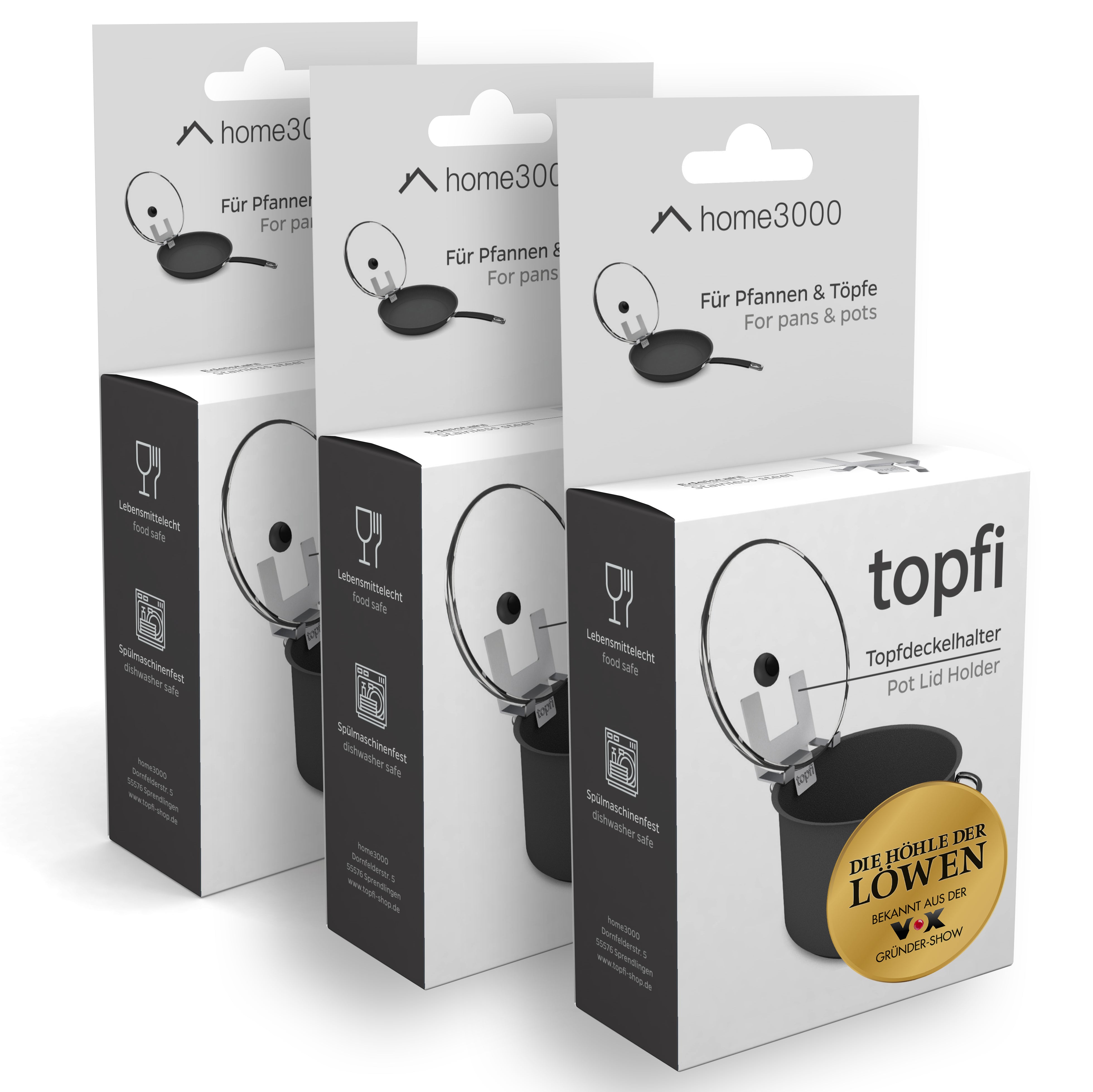 3 x topfi® EU Edition – Premium Qualität, bekannt aus „Die Höhle der Löwen“