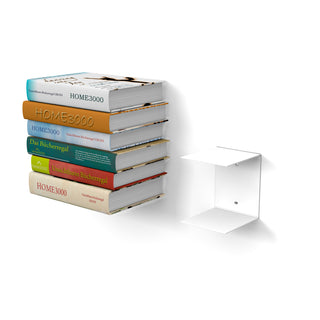 Invisible bookcase set of 1 large in white