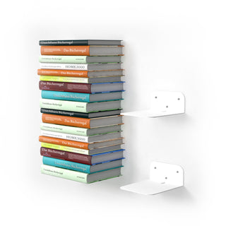 Invisible bookcase in a set of 2 L-shelf